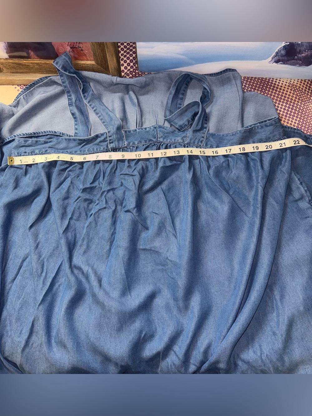 VENUS Denim Blue Maxi Dress with Pockets. Plus Size, Length 46” - Picture 4 of 7